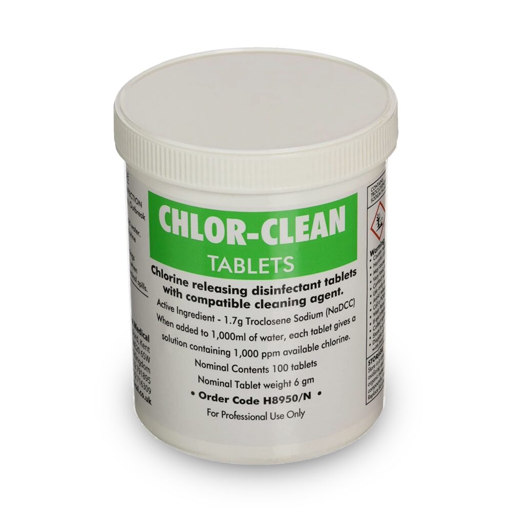 Chlor-Clean 1.7g NaDCC Disinfection and Cleaning Tablets (H8950)
